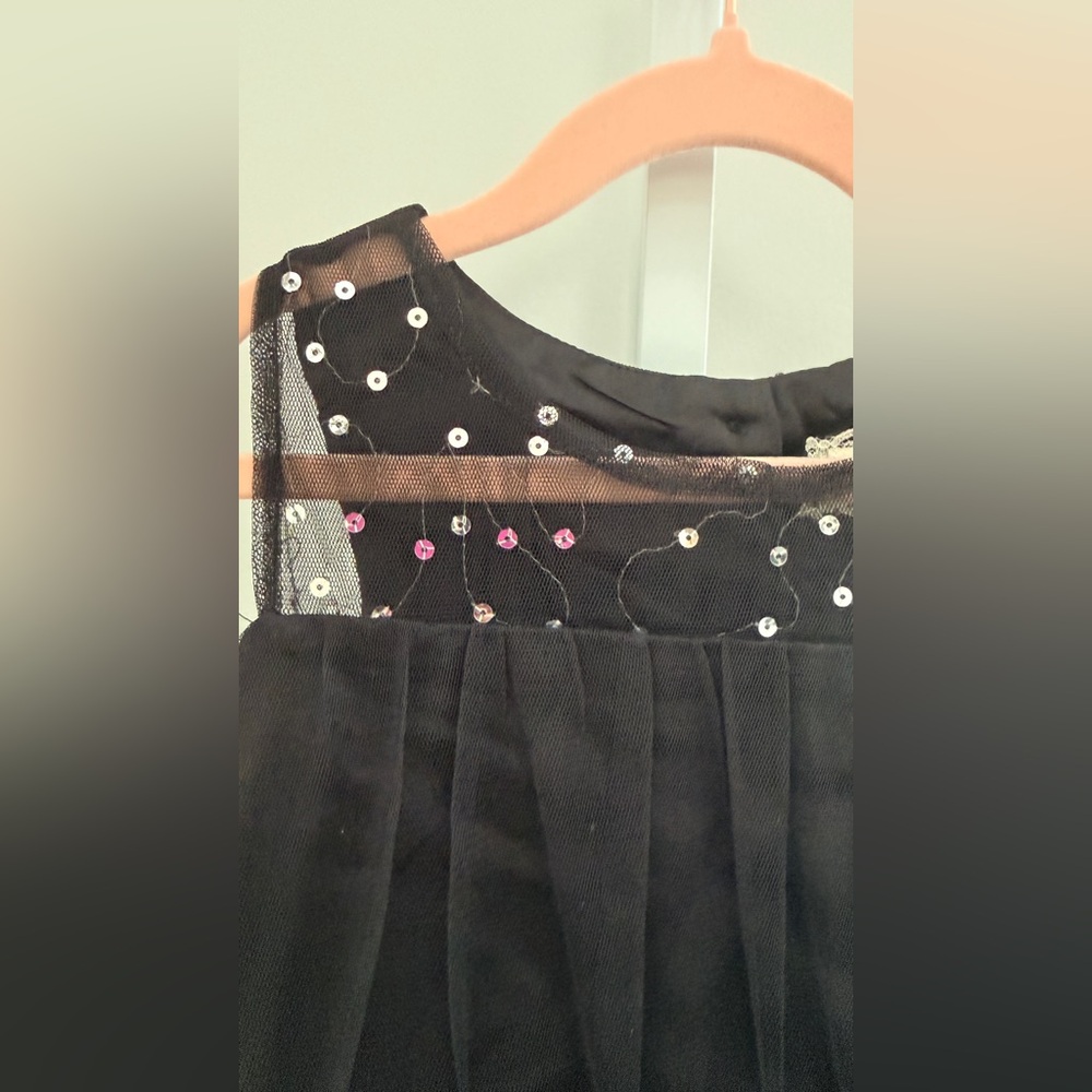 btween Black Velvet Dress With Polka Dot Tulle Skirt size‎ 7 - Picture 4 of 7